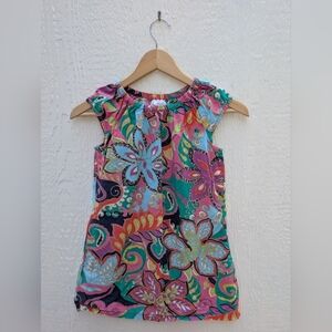 Hanna Andersson Colorful Paisley Floral Cotton Dress Girl's Size 130 US 8